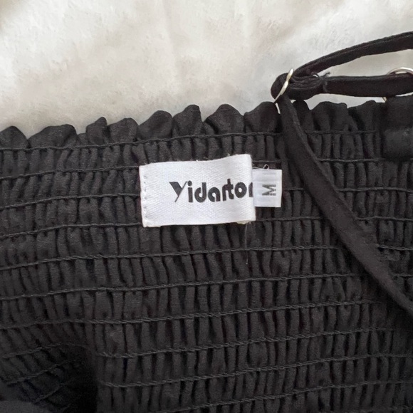 Black midi sundress with adjustable keyhole in bust. - Picture 3 of 3